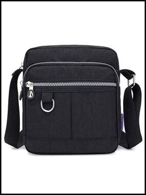 Nylon Crossbody Bag Waterproof Shoulder Handbag Multi-Pocket Travel Purse